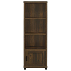 English Elm Heron Three Piece Media Wall with Tempered Glass Towers in Dark Pine Finish B062S02312