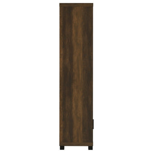 English Elm Heron Three Piece Media Wall with Tempered Glass Towers in Dark Pine Finish B062S02312