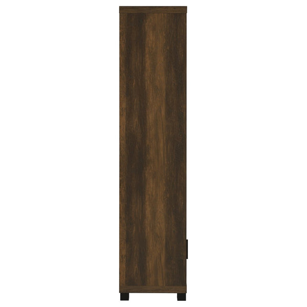 English Elm Heron Three Piece Media Wall with Tempered Glass Towers in Dark Pine Finish B062S02312