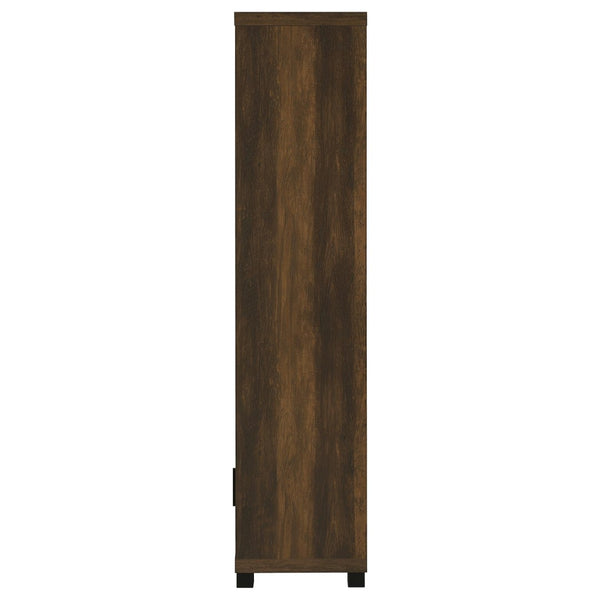 English Elm Heron Three Piece Media Wall with Tempered Glass Towers in Dark Pine Finish B062S02312