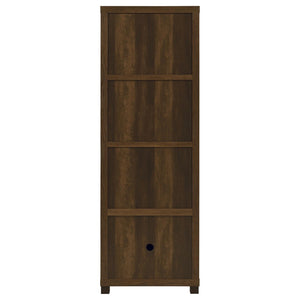English Elm Heron Three Piece Media Wall with Tempered Glass Towers in Dark Pine Finish B062S02312