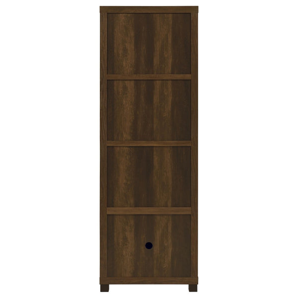 English Elm Heron Three Piece Media Wall with Tempered Glass Towers in Dark Pine Finish B062S02312