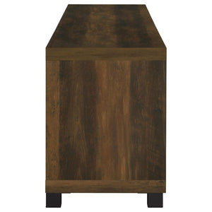 English Elm Heron Three Piece Media Wall with Tempered Glass Towers in Dark Pine Finish B062S02312