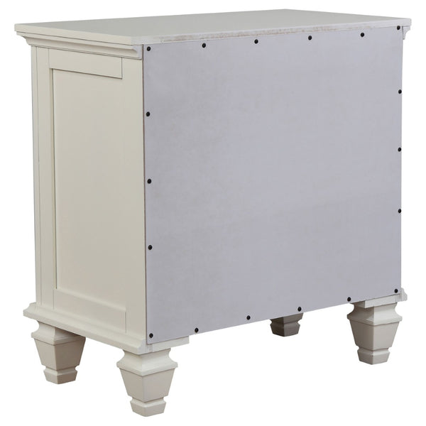 English Elm Dennis Eastern King Bedroom Set Carved Panel Bed Dresser Nightstand Cream Finish B062S02316