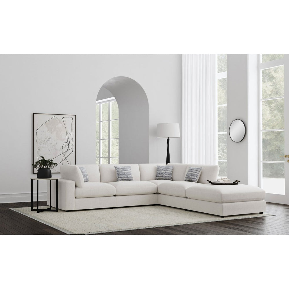 English Elm Dulcy Five Piece Modular Sectional with Linen Blend Fabric for Open Living Spaces B062S02321