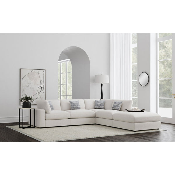 English Elm Dulcy Five Piece Modular Sectional with Linen Blend Fabric for Open Living Spaces B062S02321