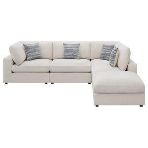 English Elm Dulcy Five Piece Modular Sectional with Linen Blend Fabric for Open Living Spaces B062S02321