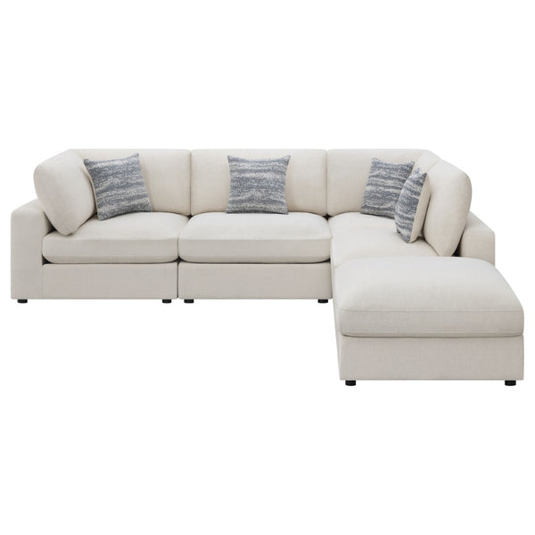 English Elm Dulcy Five Piece Modular Sectional with Linen Blend Fabric for Open Living Spaces B062S02321