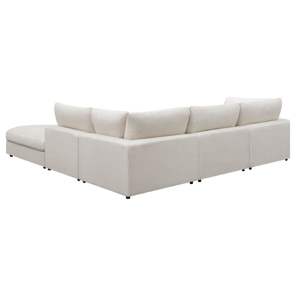 English Elm Dulcy Five Piece Modular Sectional with Linen Blend Fabric for Open Living Spaces B062S02321