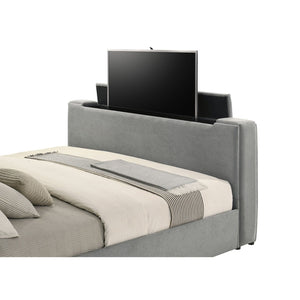 English Elm Yates Velvet Eastern King Upholstered Bed with Motorized Tv Lift and Tufted Headboard B062S02335