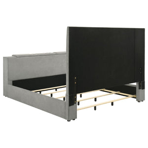 English Elm Yates Velvet Eastern King Upholstered Bed with Motorized Tv Lift and Tufted Headboard B062S02335
