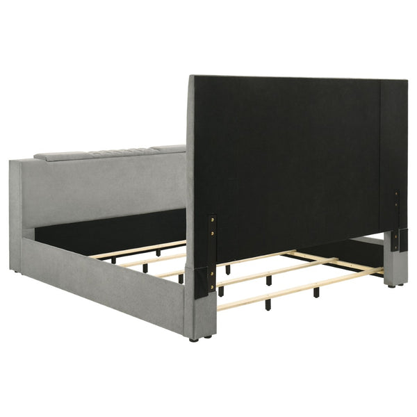 English Elm Yates Velvet Eastern King Upholstered Bed with Motorized Tv Lift and Tufted Headboard B062S02335
