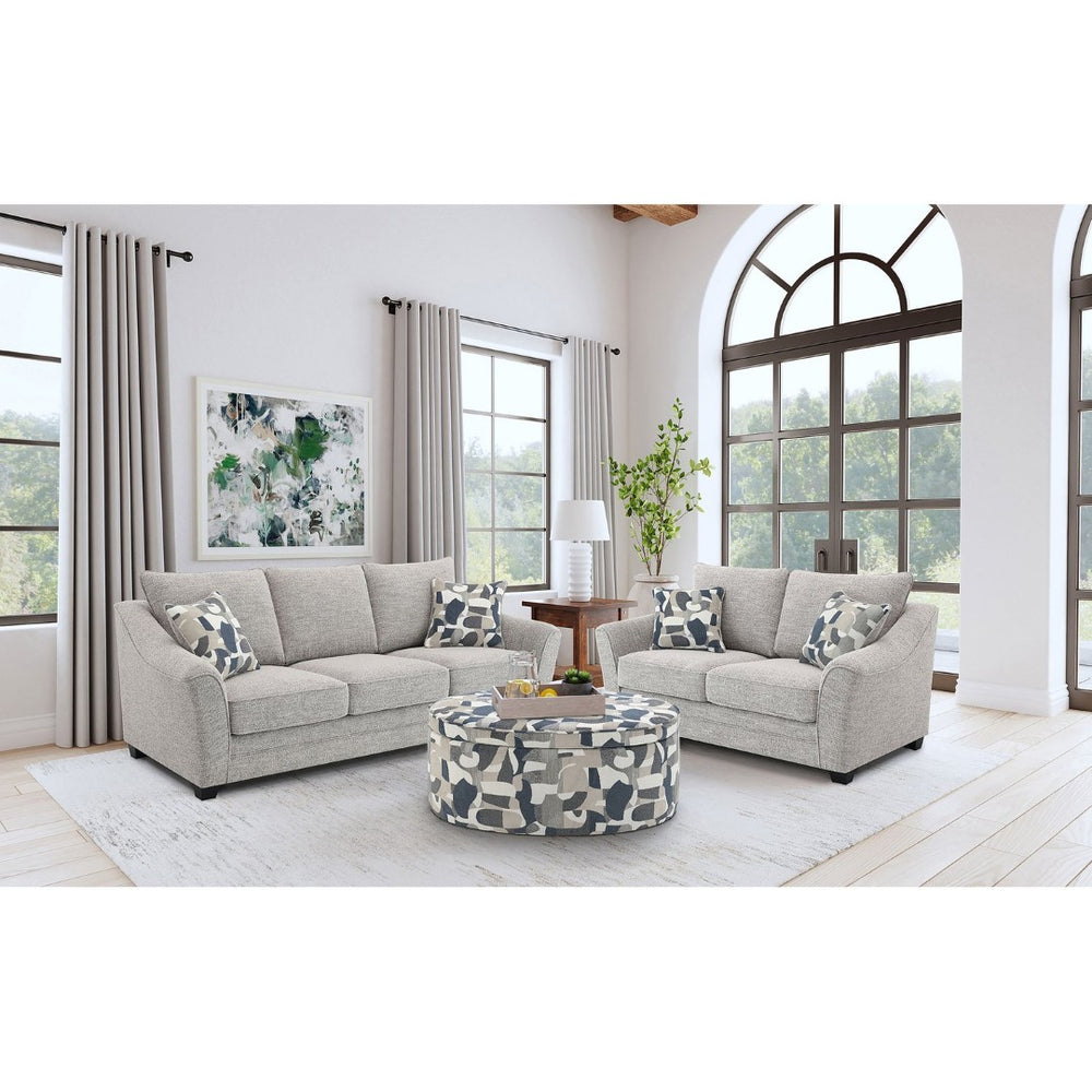 English Elm Lido Boucle Upholstered Sofa and Loveseat Set for Contemporary Living Rooms B062S02340