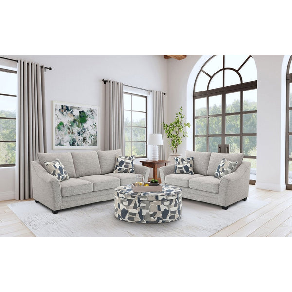 English Elm Lido Boucle Upholstered Sofa and Loveseat Set for Contemporary Living Rooms B062S02340