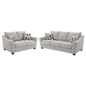 English Elm Lido Boucle Upholstered Sofa and Loveseat Set for Contemporary Living Rooms B062S02340