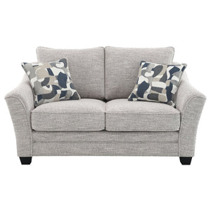 English Elm Lido Boucle Upholstered Sofa and Loveseat Set for Contemporary Living Rooms B062S02340