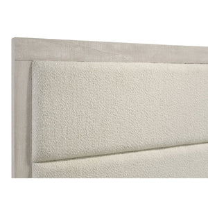 English Elm Strout Boucle Upholstered Full Bed Floating Panel Frame in Neutral Cream Finish B062S02341