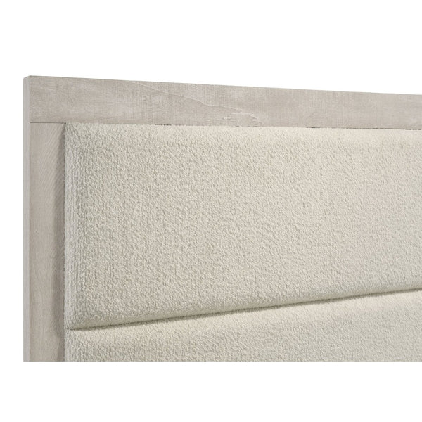 English Elm Strout Boucle Upholstered Full Bed Floating Panel Frame in Neutral Cream Finish B062S02341