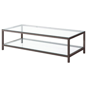 English Elm Natasha Tempered Glass and Steel 2 Piece Living Room Coffee Table Set Modern B062S02342