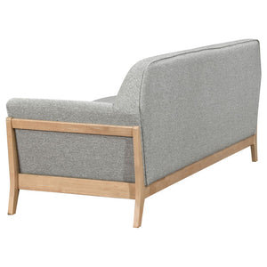 English Elm Caspian Retro Inspired Sofa with Blonde Rubberwood Frame and Flared Arms for Living Room B062S02345
