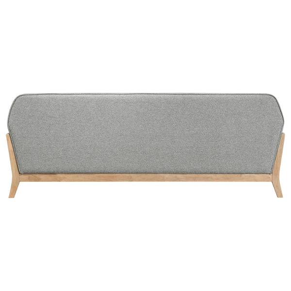 English Elm Caspian Retro Inspired Sofa with Blonde Rubberwood Frame and Flared Arms for Living Room B062S02345