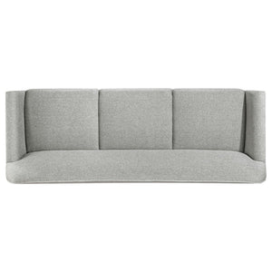 English Elm Caspian Retro Inspired Sofa with Blonde Rubberwood Frame and Flared Arms for Living Room B062S02345