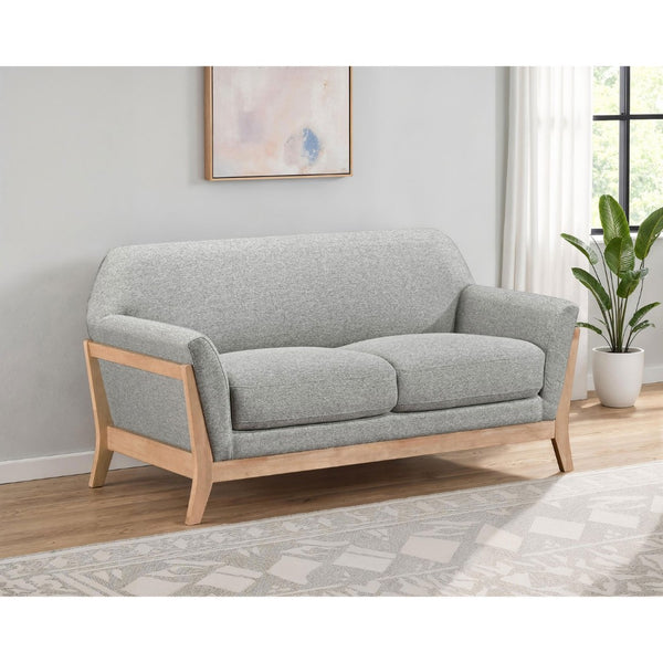 English Elm Stewart Curved Track Arm Loveseat Sculptural Contemporary Seat for Modern Living Rooms B062S02346