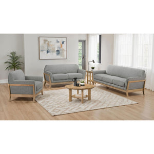 English Elm Stewart Curved Track Arm Loveseat Sculptural Contemporary Seat for Modern Living Rooms B062S02346