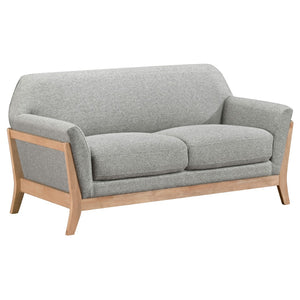 English Elm Stewart Curved Track Arm Loveseat Sculptural Contemporary Seat for Modern Living Rooms B062S02346