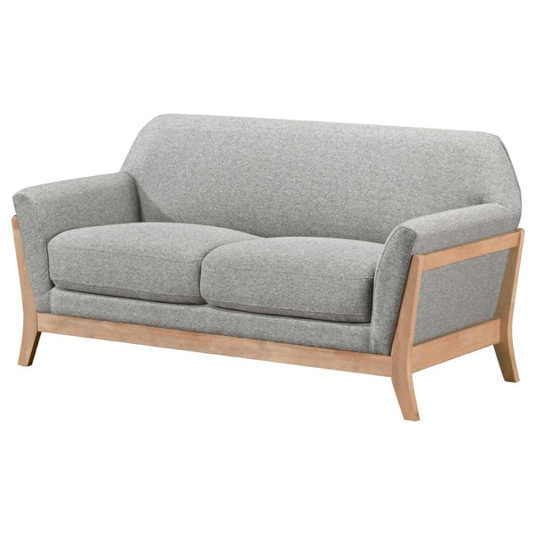 English Elm Stewart Curved Track Arm Loveseat Sculptural Contemporary Seat for Modern Living Rooms B062S02346