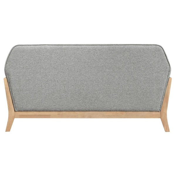 English Elm Stewart Curved Track Arm Loveseat Sculptural Contemporary Seat for Modern Living Rooms B062S02346