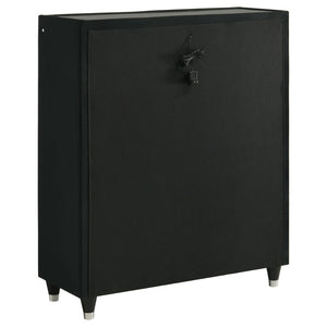 English Elm Black Velvet Quilted Wingback King Bedroom Set with LED Crown Accent Fireplace B062S02354