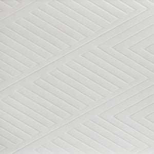 English Elm White Nine Drawer Dresser with Herringbone Detail Acrylic Legs and Touch LED Mirror B062S02376