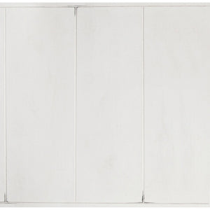 English Elm Vintage White Panel King Bed with Crown Molding Led Lights and Distressed Wood Frame B062S02385