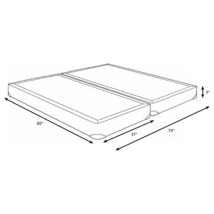 English Elm Grey Split Eastern King Foundation Low Profile Box Spring with Slatted Support B062S02393