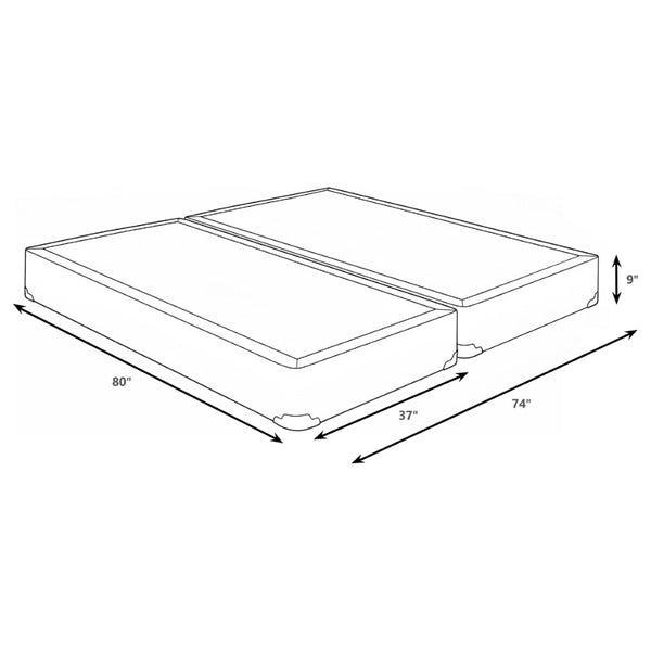 English Elm Grey Split Eastern King Box Spring with Handcrafted Slat Support for Bedroom Comfort B062S02394