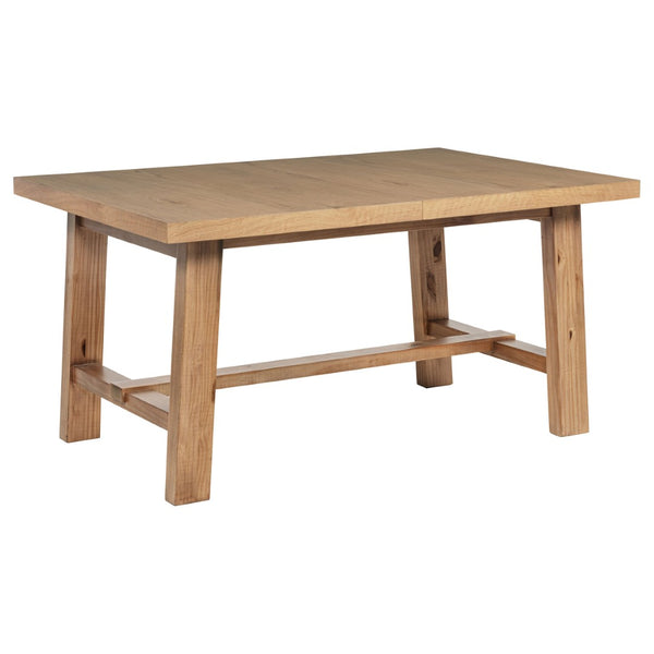 English Elm Natural Oak Veneer Extension Dining Table with Leaf Rustic Farmhouse Transitional B062S02395