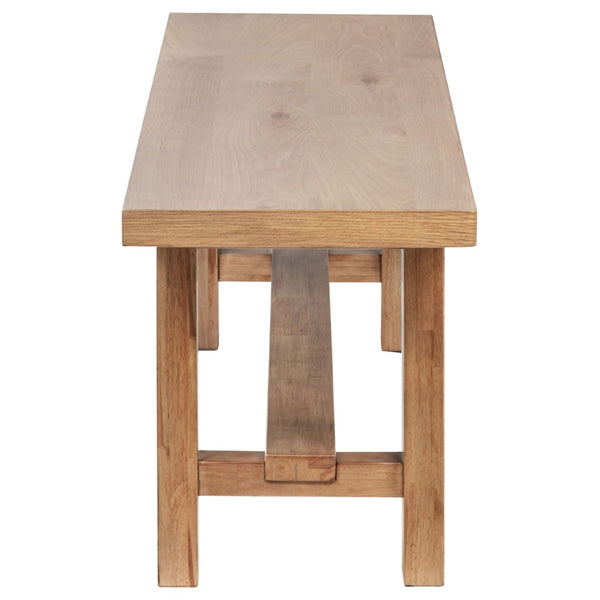 English Elm Natural Oak Veneer Extendable Dining Set with Spindle Chairs and Bench Seats Six B062S02396