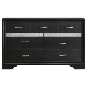 English Elm Black Glam Twin Bedroom Set with Crystal Hardware and Glitter Upholstered Headboard B062S02401