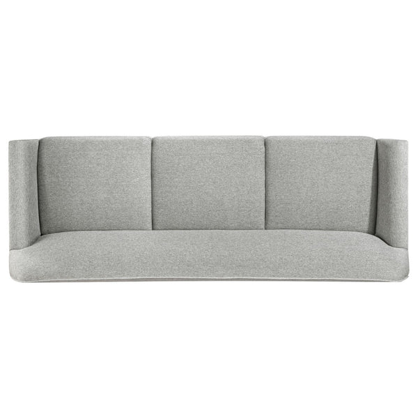 English Elm Caspian Retro Sofa and Loveseat Set with Rubberwood Frame in Grey Polyester B062S02412