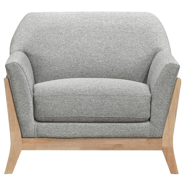 English Elm Caspian Retro Chic 3 Piece Living Room Set with Rubberwood Legs and Grey Polyester B062S02413