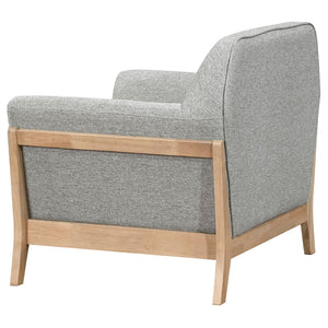 English Elm Caspian Retro Chic 3 Piece Living Room Set with Rubberwood Legs and Grey Polyester B062S02413