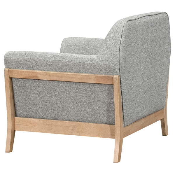 English Elm Caspian Retro Chic 3 Piece Living Room Set with Rubberwood Legs and Grey Polyester B062S02413
