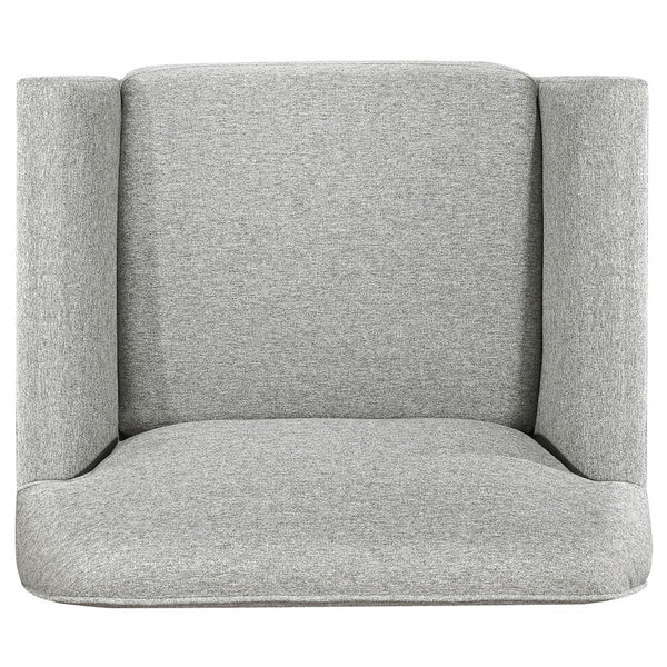 English Elm Caspian Retro Chic 3 Piece Living Room Set with Rubberwood Legs and Grey Polyester B062S02413