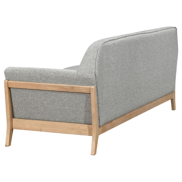 English Elm Caspian Retro Chic 3 Piece Living Room Set with Rubberwood Legs and Grey Polyester B062S02413