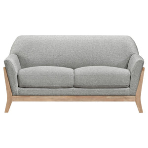 English Elm Caspian Retro Chic 3 Piece Living Room Set with Rubberwood Legs and Grey Polyester B062S02413