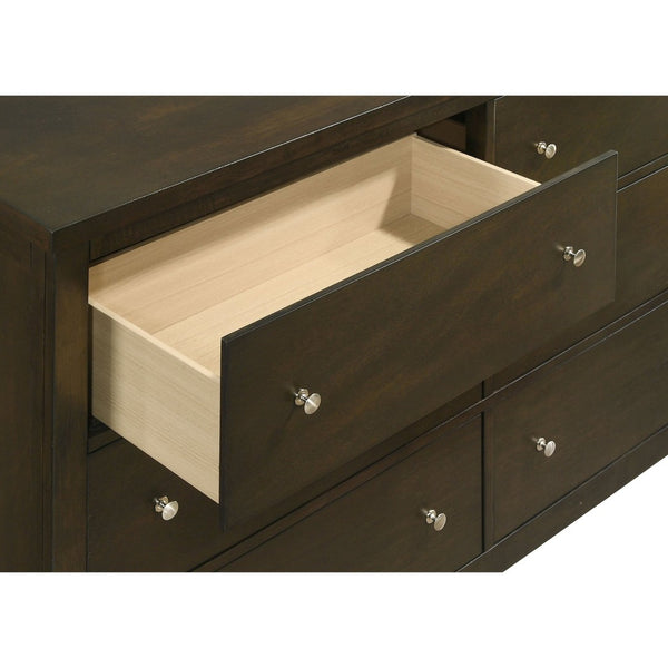 English Elm Clement Six Drawer Dresser with Mounting Mirror Brushed Nickel Hardware Bedroom Suite B062S02420