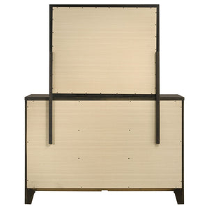 English Elm Clement Six Drawer Dresser with Mounting Mirror Brushed Nickel Hardware Bedroom Suite B062S02420