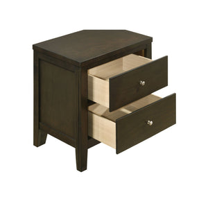 English Elm Clement Queen Bedroom Set with Tufted Upholstered Bed Dresser Mirror and Nightstand B062S02421