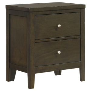English Elm Clement Queen Bedroom Set with Tufted Upholstered Bed Dresser Mirror and Nightstand B062S02421